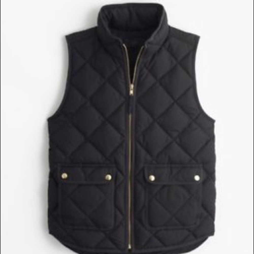 J. Crew Quilted Vest Black (Small)